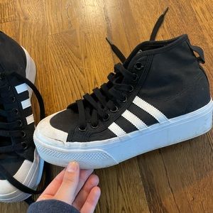 Adidas platform high top sneakers